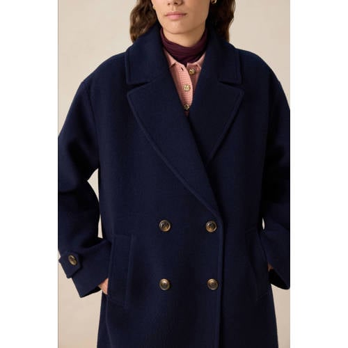 Sissy-Boy wollen manteljas donkerblauw afbeelding