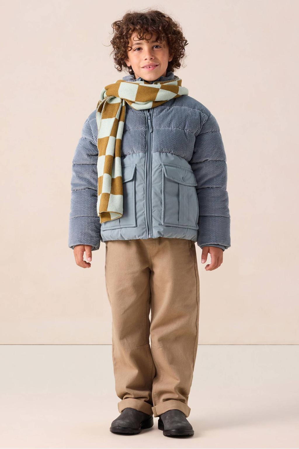 Sissy-Boy corduroy gewatteerde jas blauw