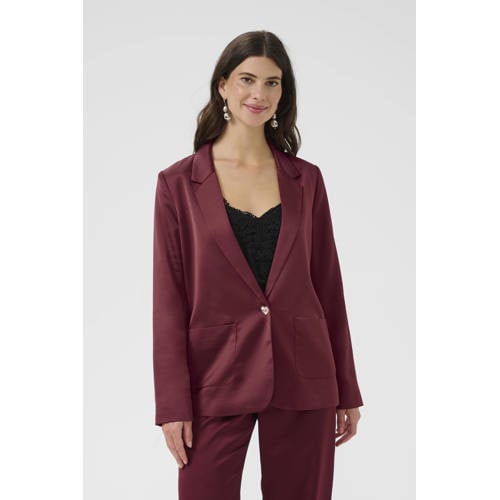 Cream regular blazer donkerrood afbeelding