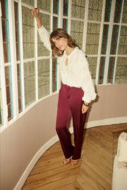 thumbnail: Cream regular high waist broek