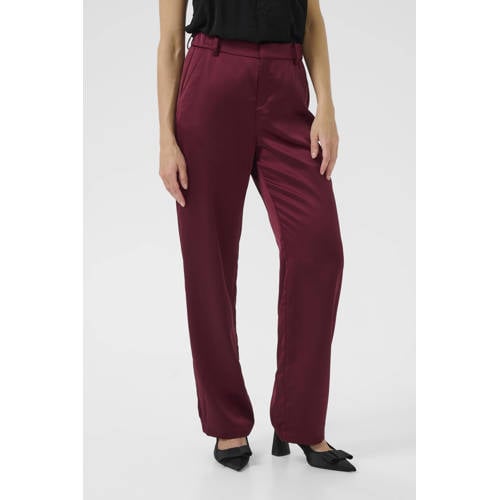 Cream regular high waist broek afbeelding