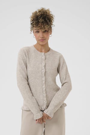 gebreid vest met wol taupe