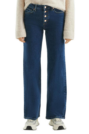 straight leg jeans dark blue denim