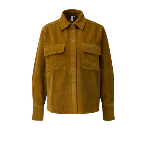 QS corduroy blouse lichtbruin afbeelding