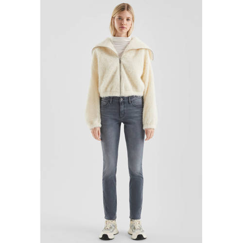 QS teddy gebreid vest ecru afbeelding