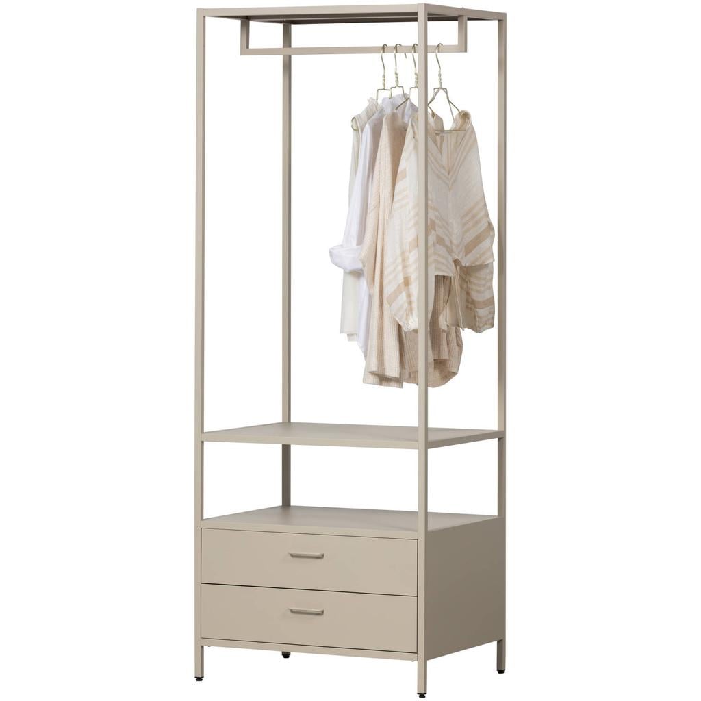 WOOOD WOOOD Ferris Open Kledingkast 100 cm - Metaal - Zand - 185x70x54