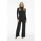 VILA wide leg high waist casual broek zwart met glitter