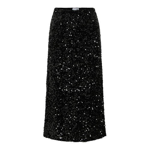 VILA midi rok met pailletten zwart afbeelding