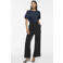 VILA satijnen blousetop marineblauw