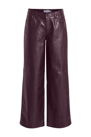 straight coated broek donkerrood