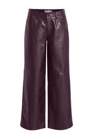 straight coated broek donkerrood