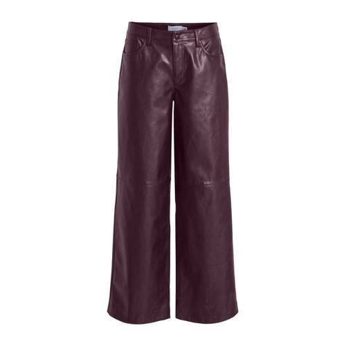 VILA straight regular waist casual broek donkerrood afbeelding