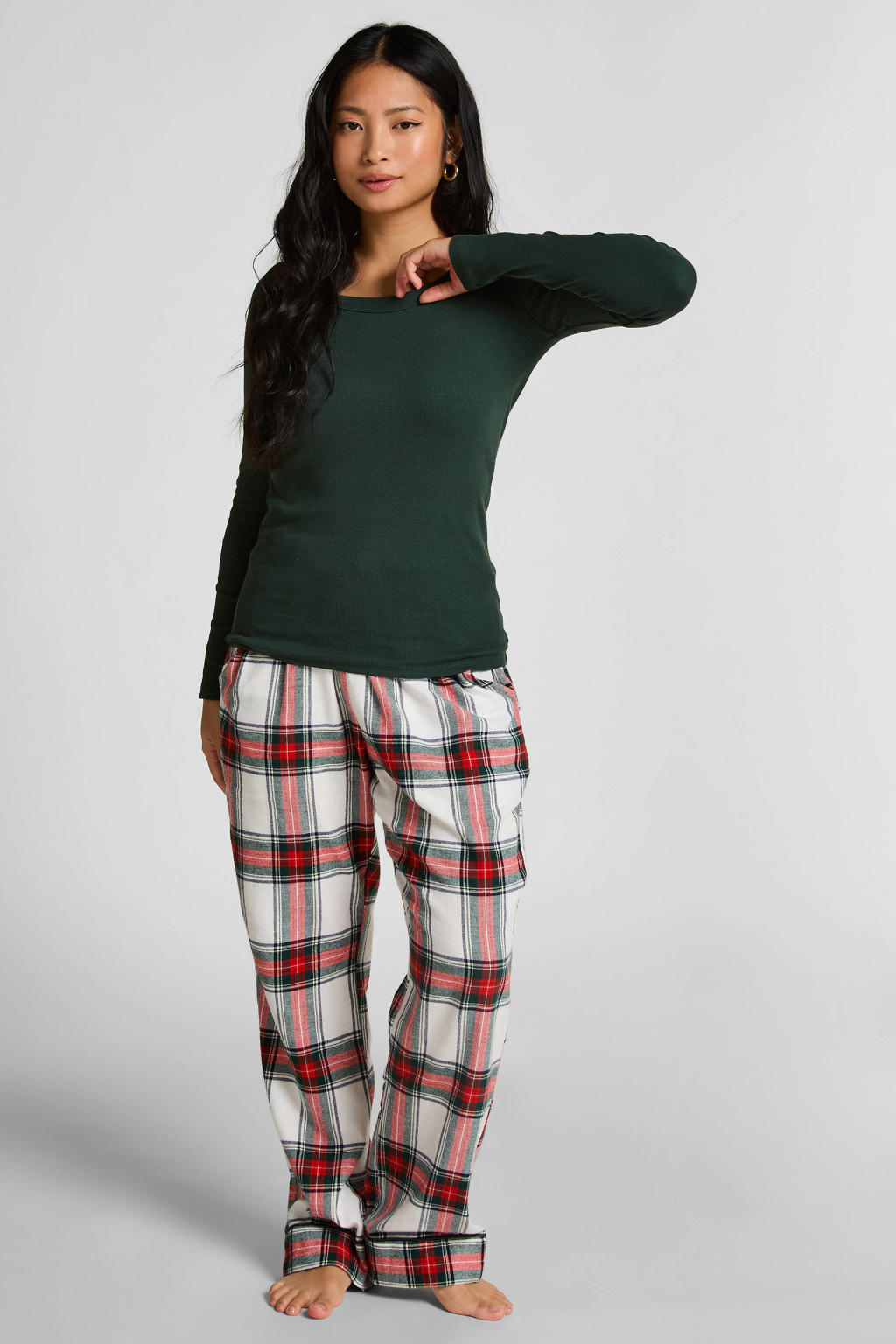 Hunkemöller pyjamatop donkergroen