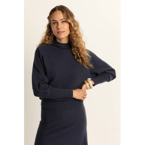 Expresso pullover donkerblauw rib gebreid afbeelding