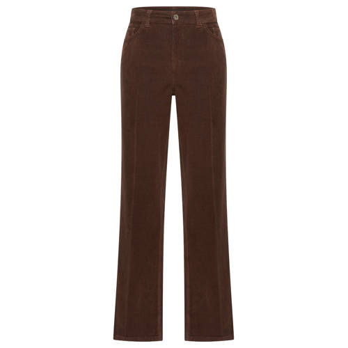 Expresso corduroy denim straight regular waist broek donkerbruin afbeelding