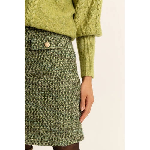 Expresso tweed korte rok groen afbeelding