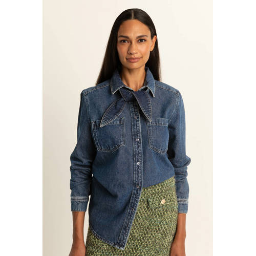 Expresso denim blouse dark blue denim afbeelding