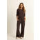 Expresso travelstof travelstof straight high waist broek donkerbruin