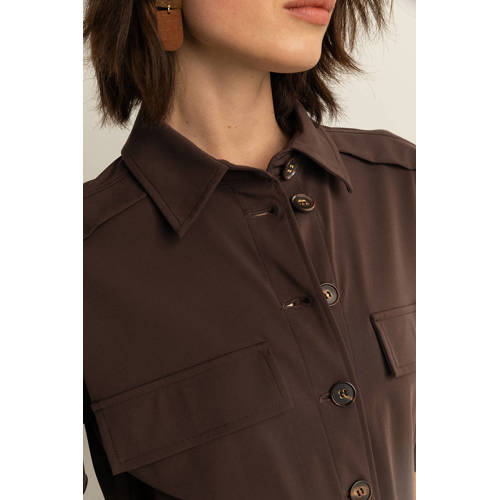 Expresso travelstof blousejurk donkerbruin afbeelding