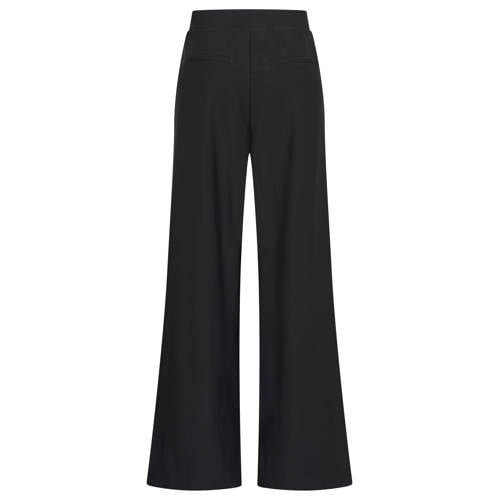Claudia Sträter travelstof flared high waist flared broek zwart afbeelding