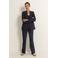 Claudia Sträter travelstof flared high waist flared broek donkerblauw