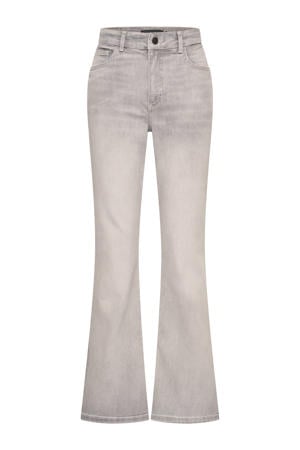 high waist flared jeans grey denim