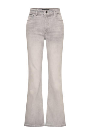 high waist flared jeans grey denim