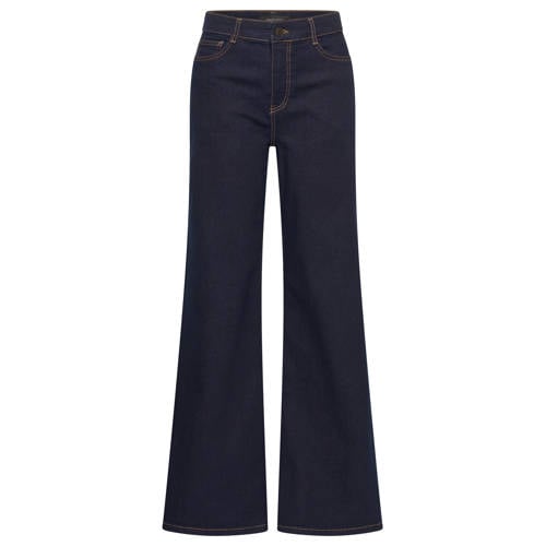 Claudia Sträter high waist wide leg jeans dark blue denim afbeelding
