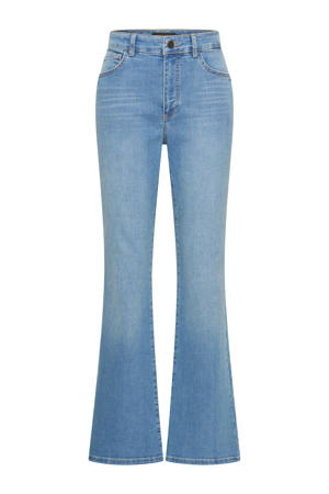 high waist flared jeans medium blue denim