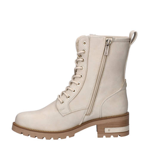 Mustang gevoerde veterboots ecru afbeelding