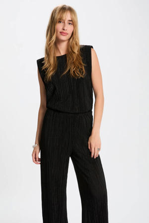 mouwloze top zwart met glitter