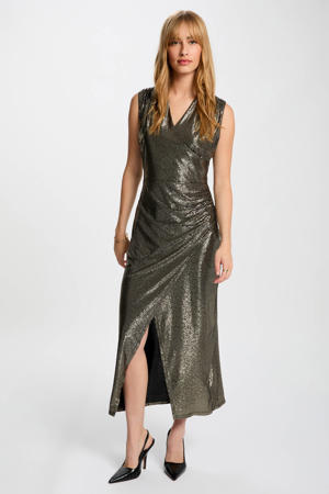 midi jurk met glitter zwart