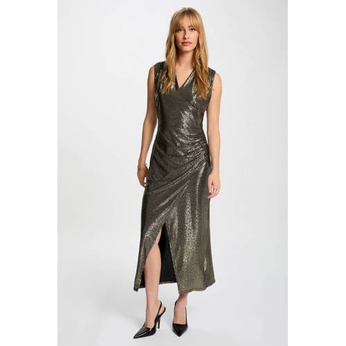 Morgan midi jurk met glitter zwart afbeelding