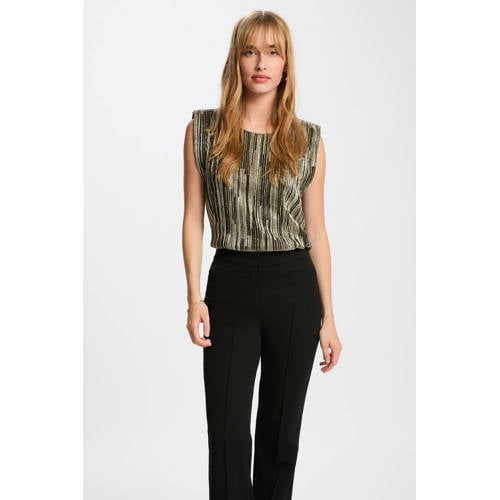 Morgan gestreepte top zwart met glitter afbeelding
