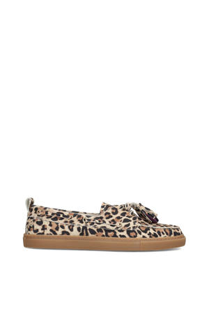Silk suède bootschoenen met panterprint beige/bruin/zwart