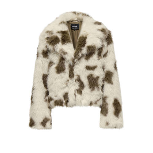ONLY faux fur jas ecru afbeelding