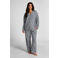 Hunkemöller flanellen pyjamatop donkerblauw/wit