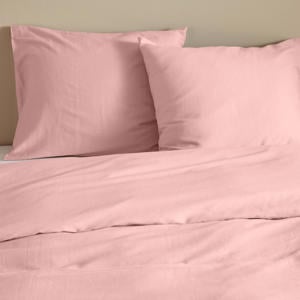 katoen satijnen kussensloop roze (set van 2)