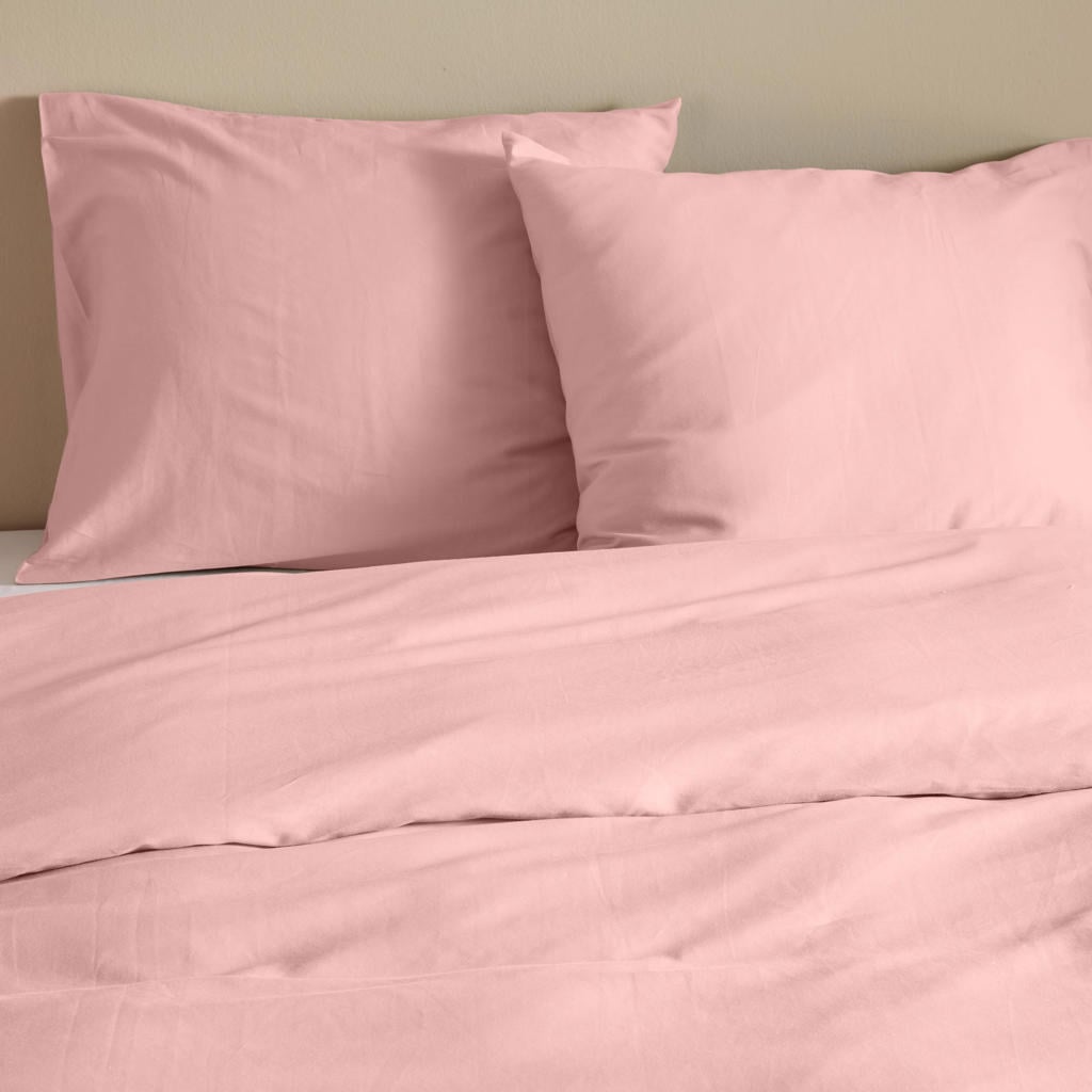 NOUS Living katoen satijnen kussensloop roze (set van 2)