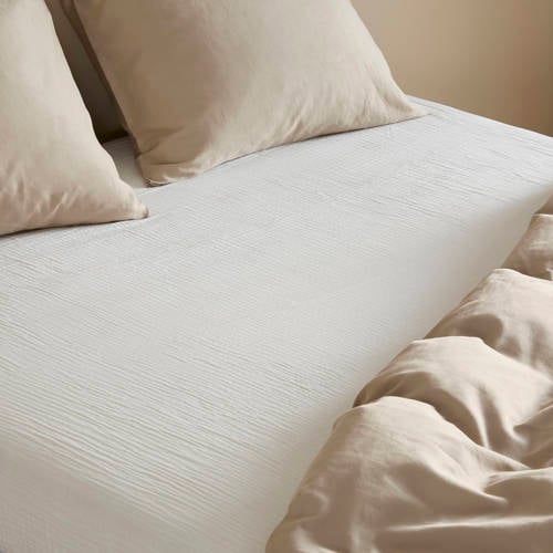 NOUS Living mousseline hoeslaken - off white afbeelding