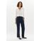 Caroll straight high waist broek donkerblauw