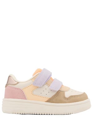 imitatieleren sneakers beige/pastel