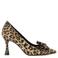 Graceland satijnen pumps met panterprint en strikje beige/zwart