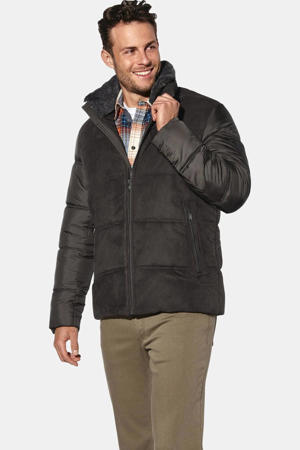 gewatteerde jas Plus Size - donkerbruin