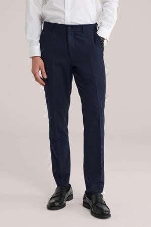slim pantalon donkerblauw