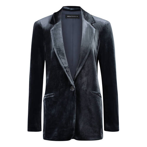 Expresso fluwelen getailleerde blazer antraciet afbeelding