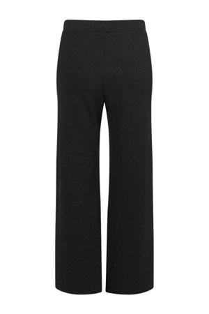 wide leg high waist casual broek zwart