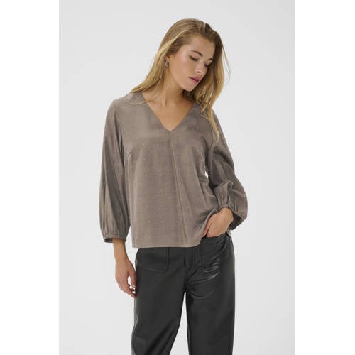 Kaffe blousetop lichtbruin afbeelding