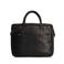 Manfield  18 inch leren laptoptas zwart