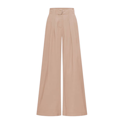 CLAUDIA BY CLAUDIA STRÄTER wide leg high waist pantalon beige afbeelding